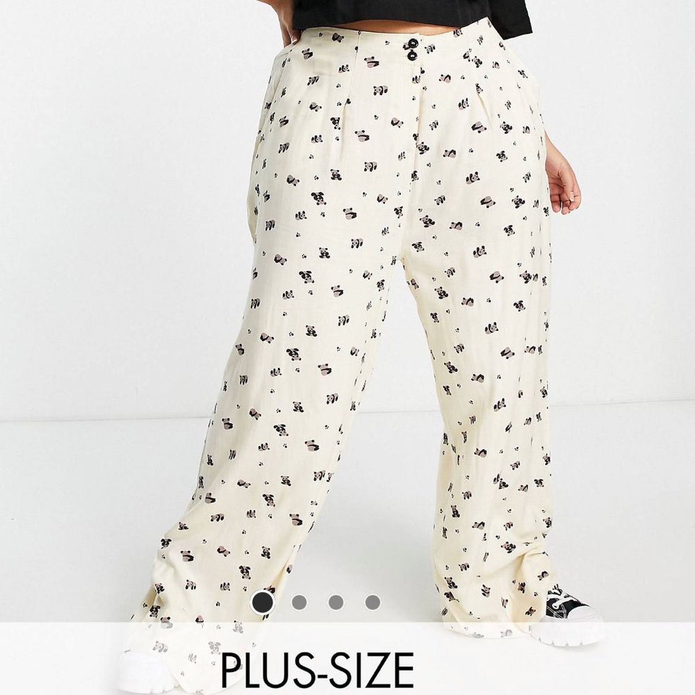 Native Youth Plus high waist pleated front very wide leg pants